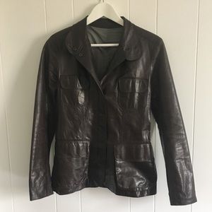 M0851 leather safari jacket
